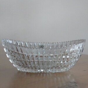 Genuine Lead Crystal Made in USSR Hand Cut 24/PB0 Boat Bowl Super Sparkly
